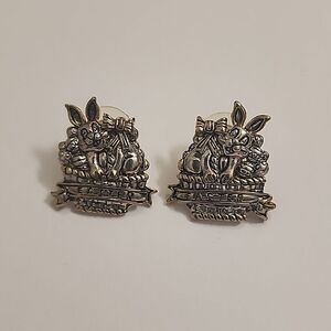 MJ Vintage Easter Earrings Gold and Silver Tone
